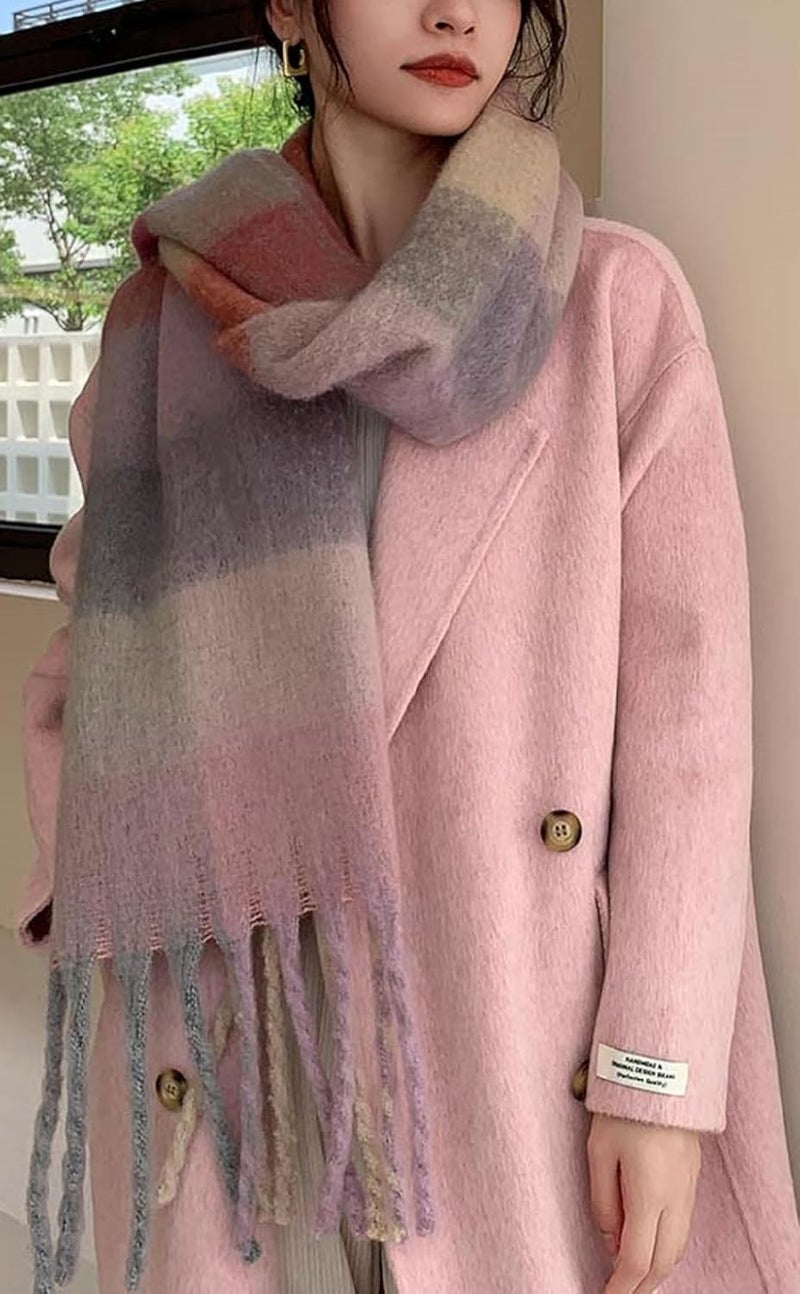 Wander Agio Winter Women Warm Scarf Long Shawl Large Scarves Cold Weather Thick Blanket Scarfs Colorful Plaid - Image 3